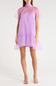 SUGARLIPS Berny Mock Neck Organza Minidress
