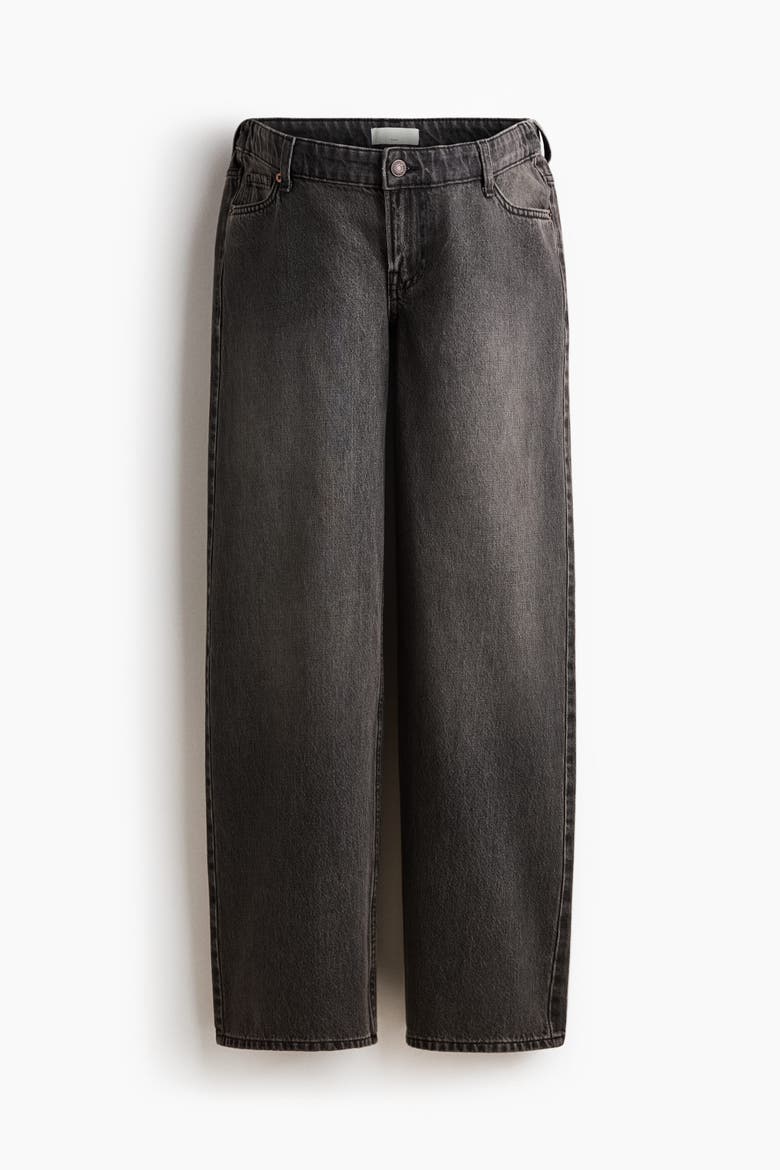 Mama Wide Low Waist Jeans, Alternate, color, Dark denim gray