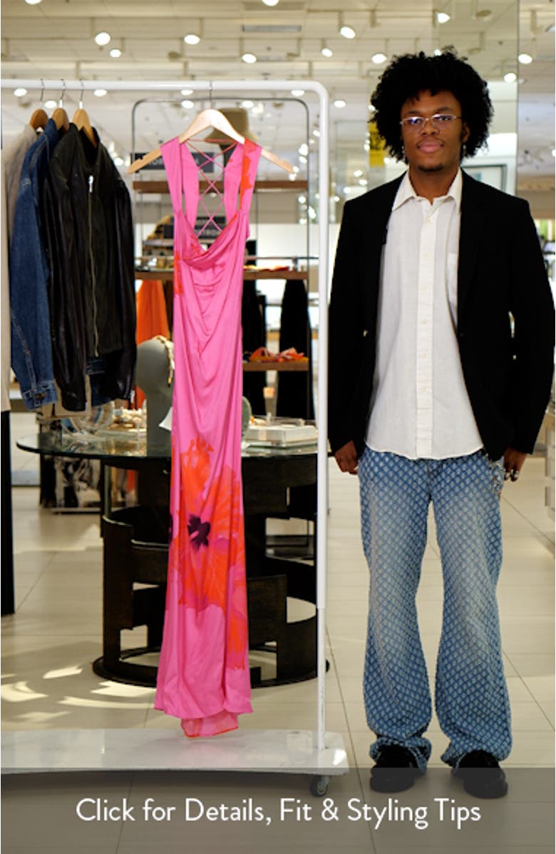 Satin Lace-Up Maxi Slipdress, sales video thumbnail