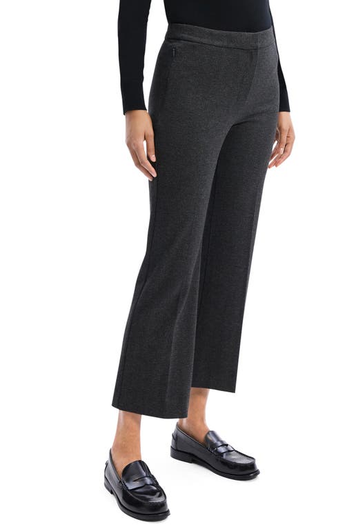 Theory Herringbone Knit Cropped Pants In Charcoal Melange - A08