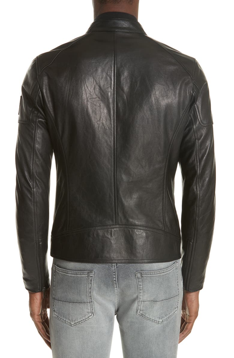 Belstaff A Racer Leather Moto Jacket, Alternate, color, 