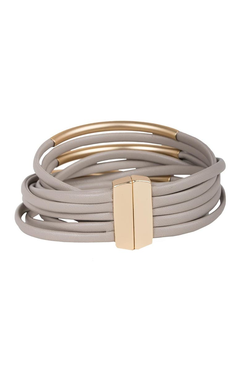 SAACHI On the Rail Bar Layered Bracelet, Alternate, color, Taupe