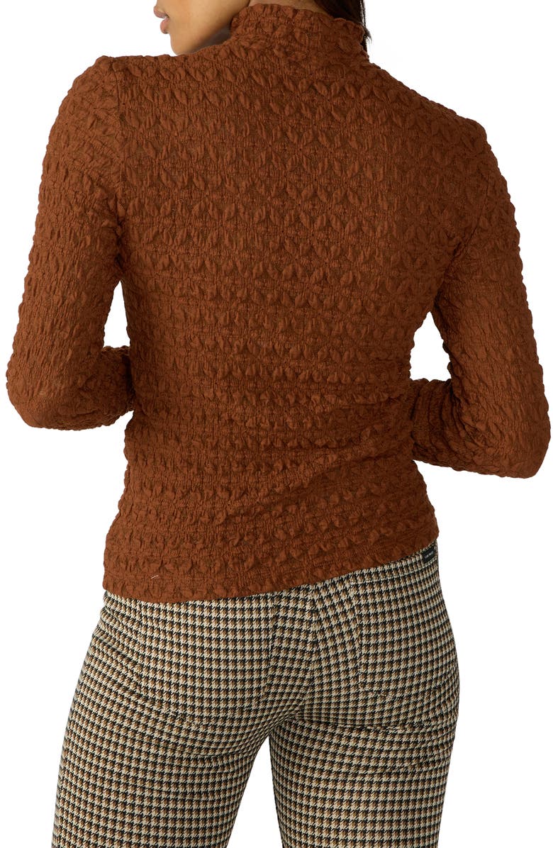 Sanctuary Lace Mock Neck Top, Alternate, color, Caramel Ca