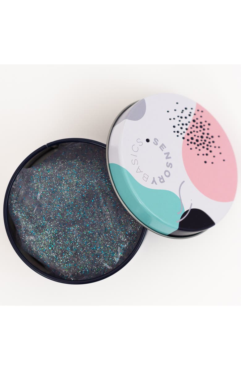 Sensory Basics Glitter Putty, 3oz Tin, Shimmer Silicone Slime Sensory Relief, Main, color, Clear