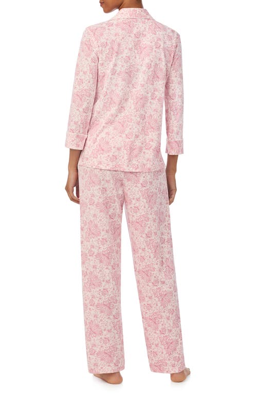 Ralph Lauren Lauren Print Cotton Blend Pajamas In Pink