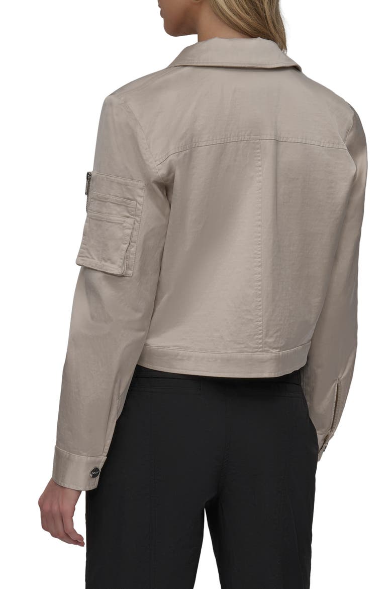 Crop Sateen Jacket, Alternate, color, LIGHT CITY KHAKI