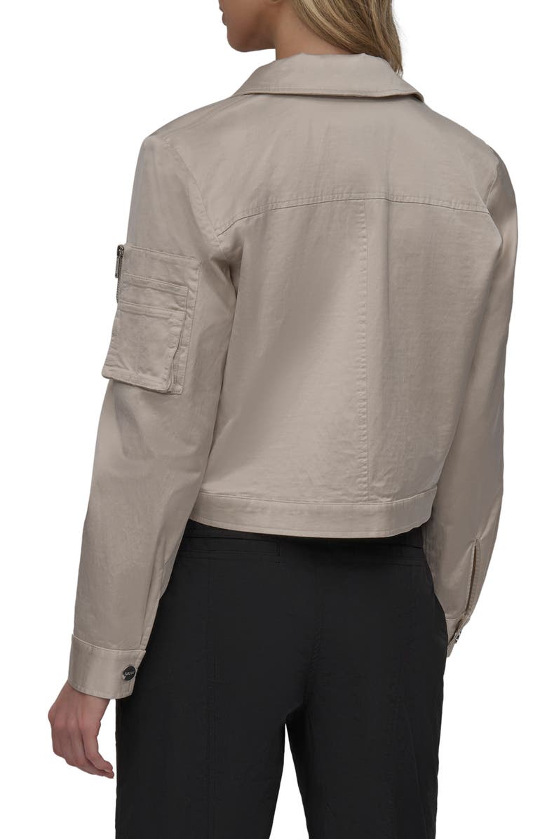 DKNY Crop Sateen Jacket, Alternate, color, 