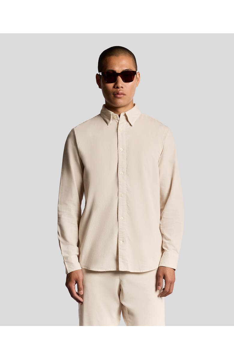 Lyle & Scott Long Sleeve Micro Corduroy Shirt, Main, color, Putty