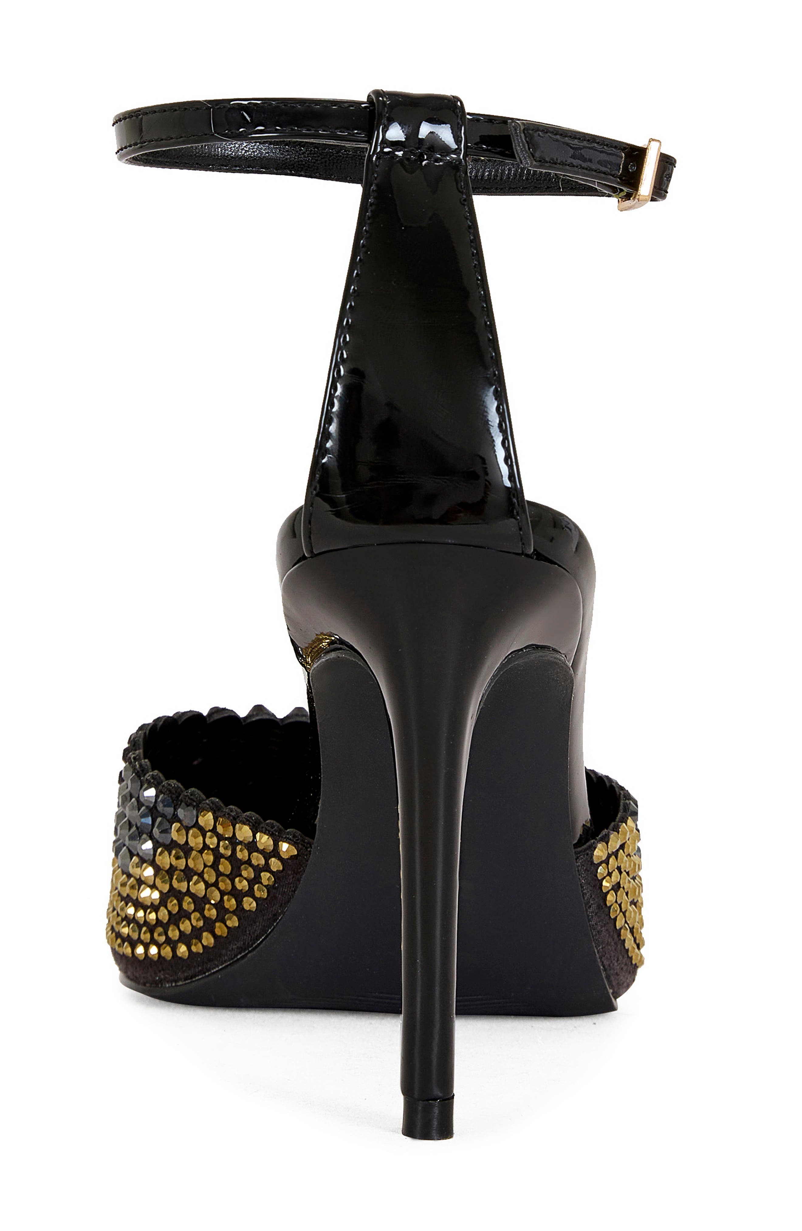 AZALEA WANG Julippe Ankle Strap Pointed Toe Pump, Alternate, color, Black