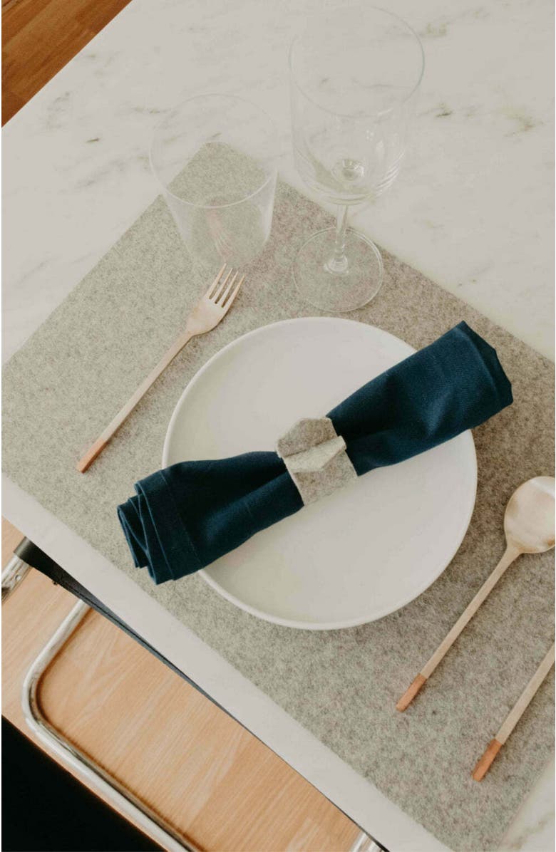 Graf Lantz Merino Wool Rectangle Placemat, Alternate, color, Heather White