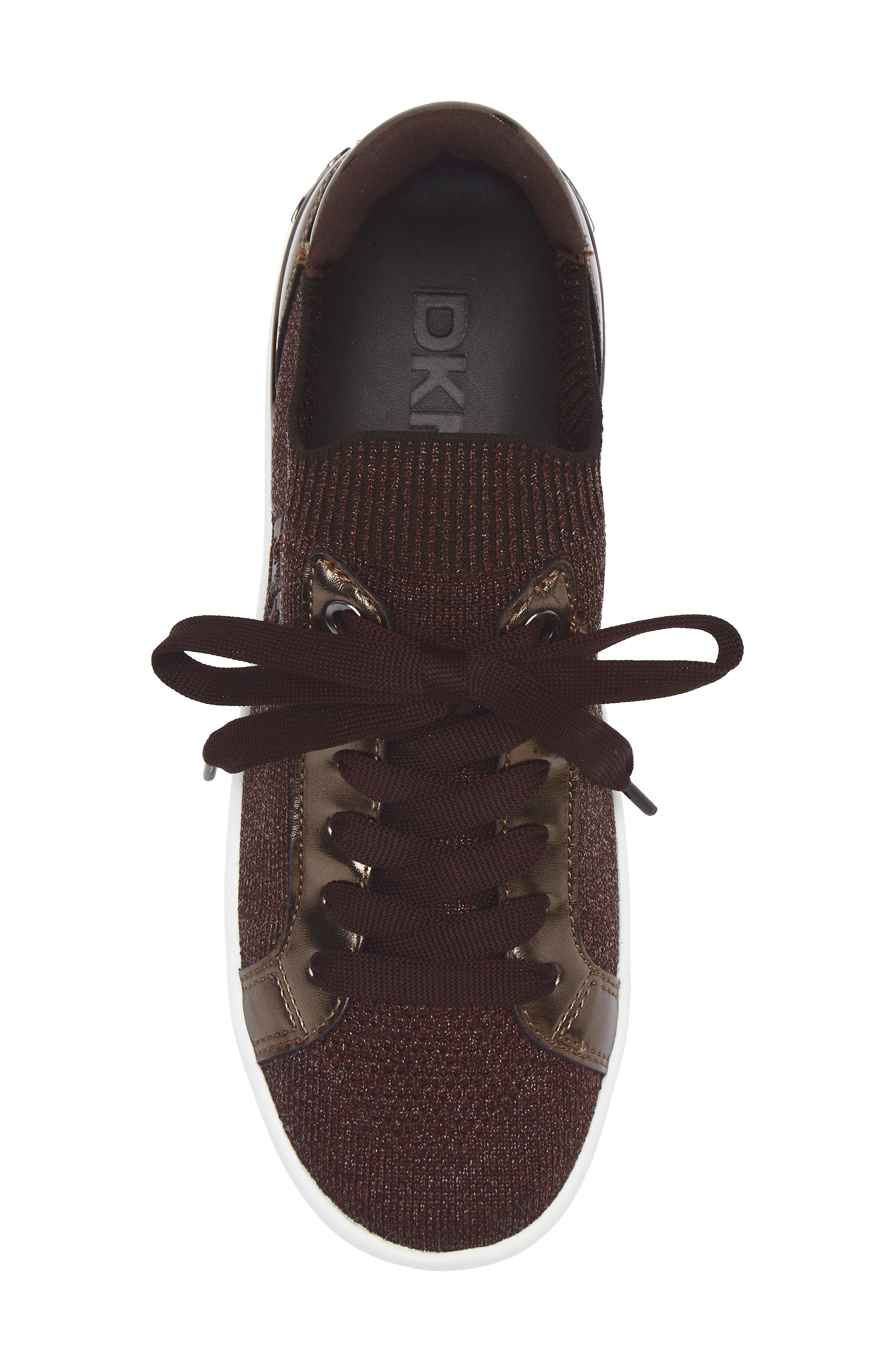 DKNY Mallory Knit Sneaker, Alternate, color, Brown