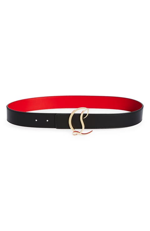 Logo Buckle Leather Belt