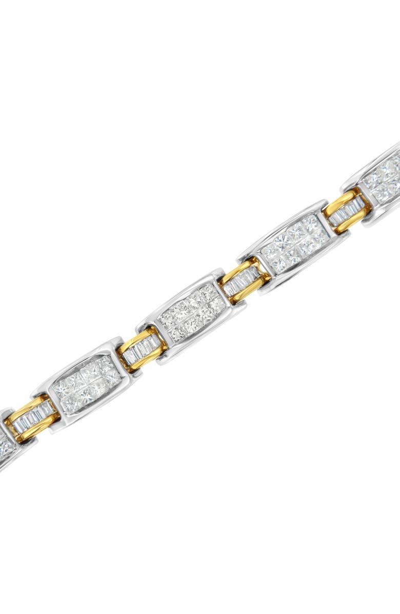 Haus of Brilliance 14K Two-Tone Gold 3.00 cttw Diamond Link Bracelet, Alternate, color, Yellow