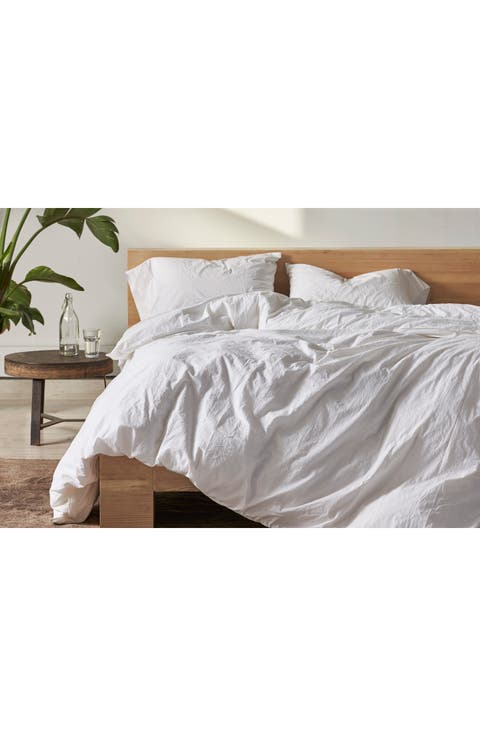 Crinkled Organic Cotton Percale Duvet Cover