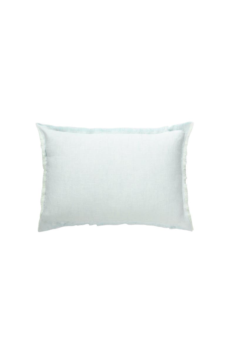 Fringe Soft Linen Pillow with Down Alternative Insert, Alternate, color, Light Aqua