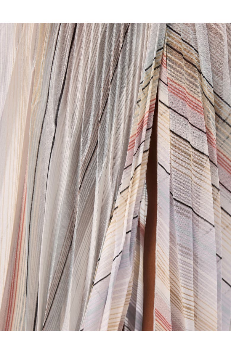 Missoni Striped Pleated Wrap Skirt, Alternate, color, White