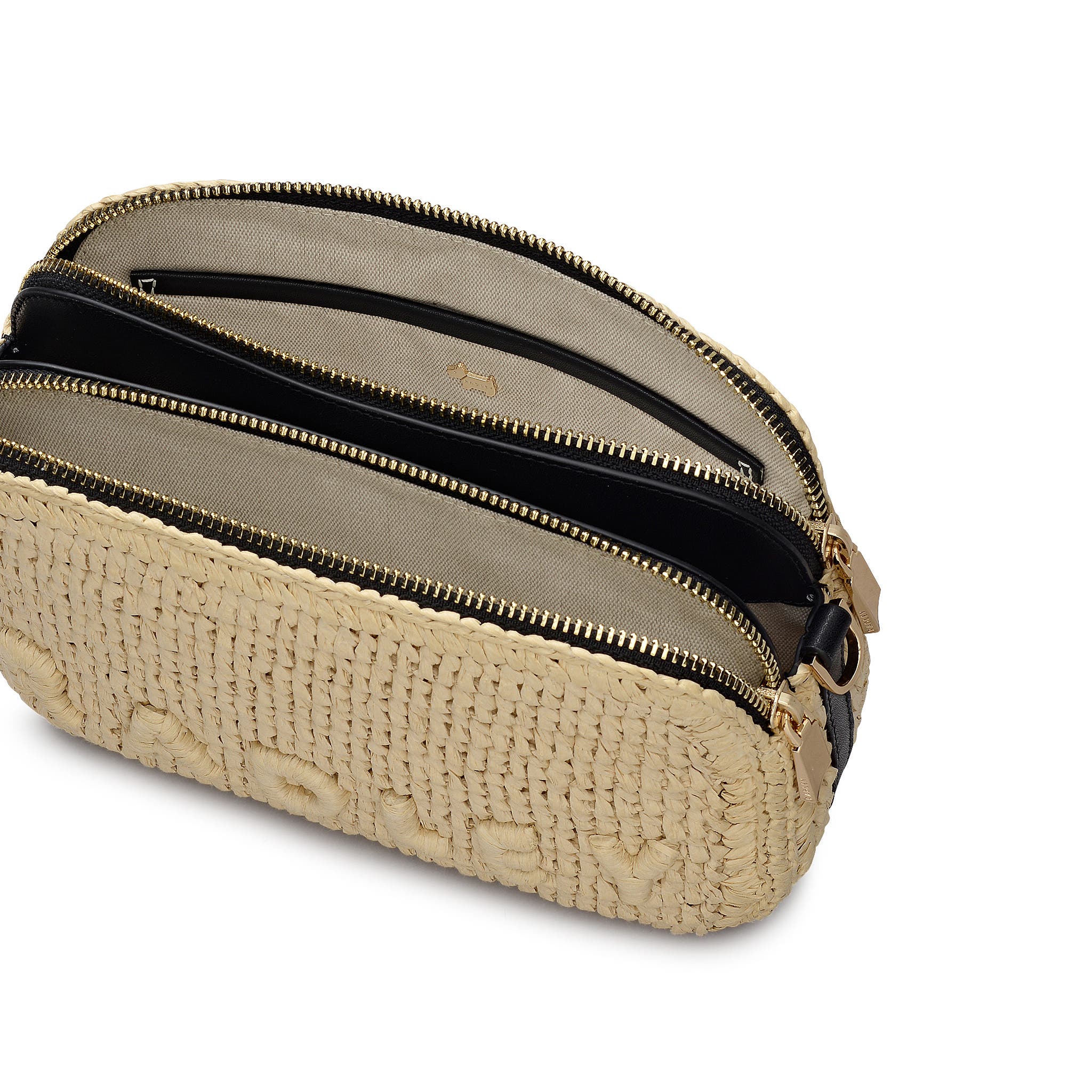 Radley Dukes Place - Raffia Medium Ziptop Crossbody Bag, Alternate, color, Natural