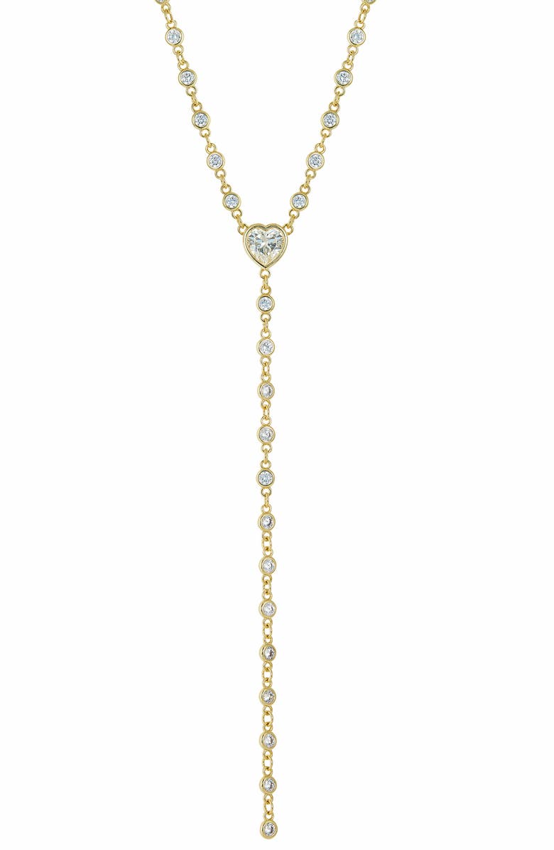 SAVVY CIE JEWELS By the Yard Cubic Zirconia Y-Necklace, Main, color, Gold