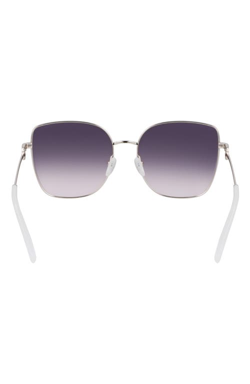 Longchamp Foulonn 58mm Gradient Butterfly Sunglasses In Silver/gradient Blue