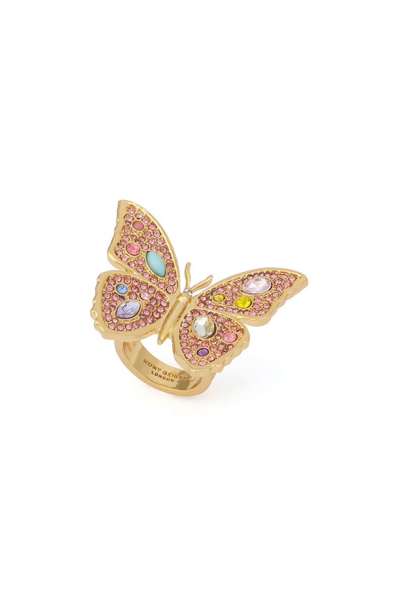 Pavé Butterfly Cocktail Ring, Main, color, GOLD/ MULTI