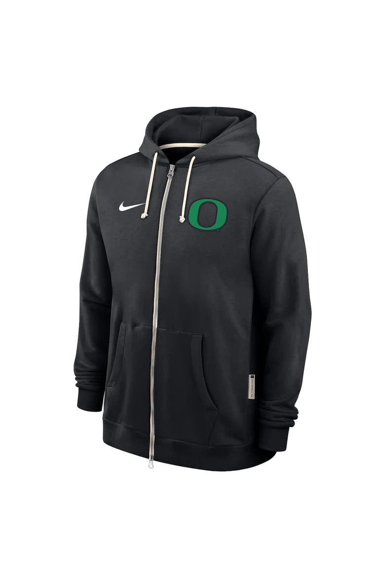 Men's Nike Black Oregon Ducks 2025 Sideline Standard Issue Dri-FIT Full-Zip Hoodie, Alternate, color, Black
