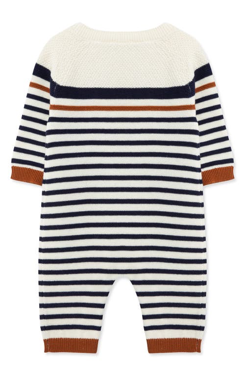 Little Me Block Stripe Cotton Knit Romper In Multi