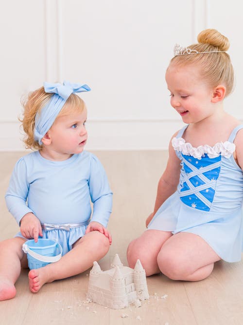 Rufflebutts Baby Girls Upf50+ Princess Long Sleeve Bow Skirted One Piece Swimsuit