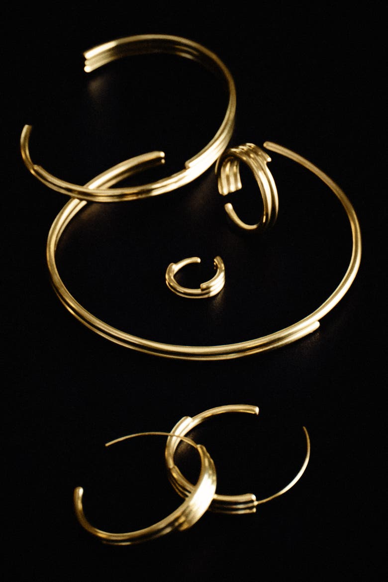 Stacked Cuff, Alternate, color, GOLD