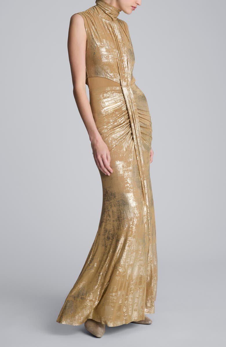 Kenneth Cole Ruched Turtleneck Maxi Dress, Main, color, 