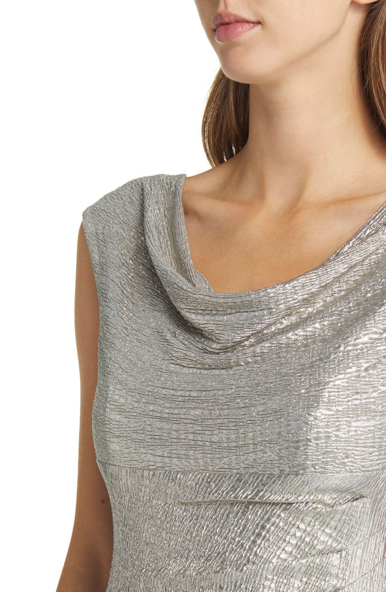 Connected Apparel Cowl Neck Evening Dress, Alternate, color, 