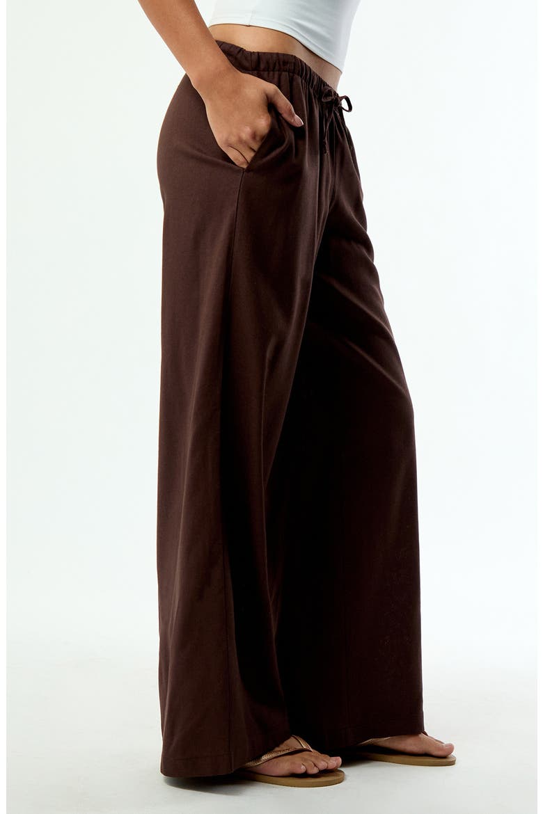 Alisa Linen Blend Wide Leg Pants, Alternate, color, BROWN