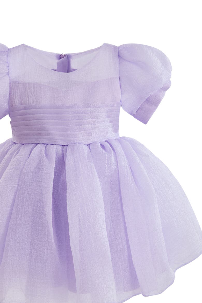 Puff-Sleeve Party Dress, Alternate, color, Purple