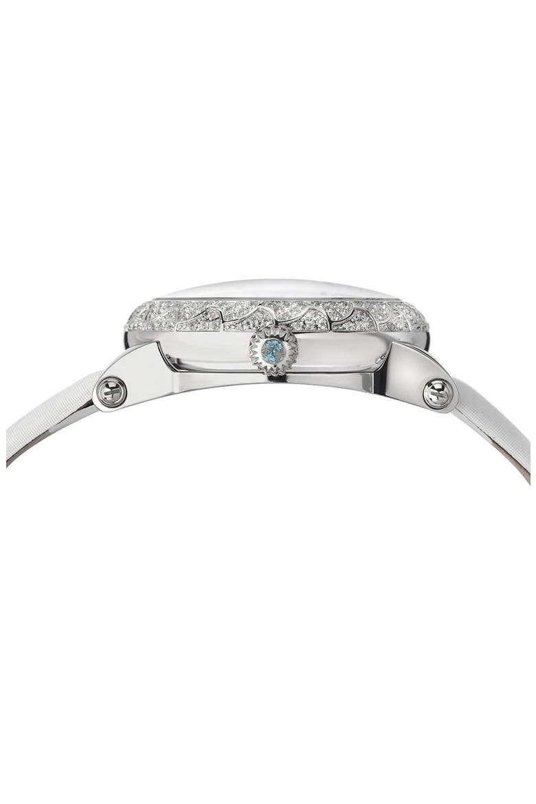 Women's Genevieve Topaz Stone Quartz Watch, 38mm, Alternate, color, SILVER TONE/WHITE AND BLUE
