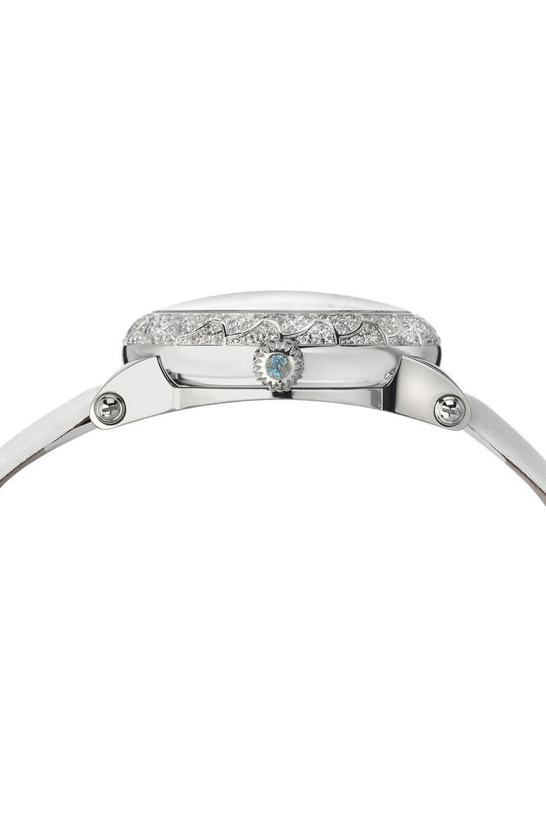 PORSAMO BLEU Women's Genevieve Topaz Stone Quartz Watch, 38mm, Alternate, color, Silver Tone/White And Blue