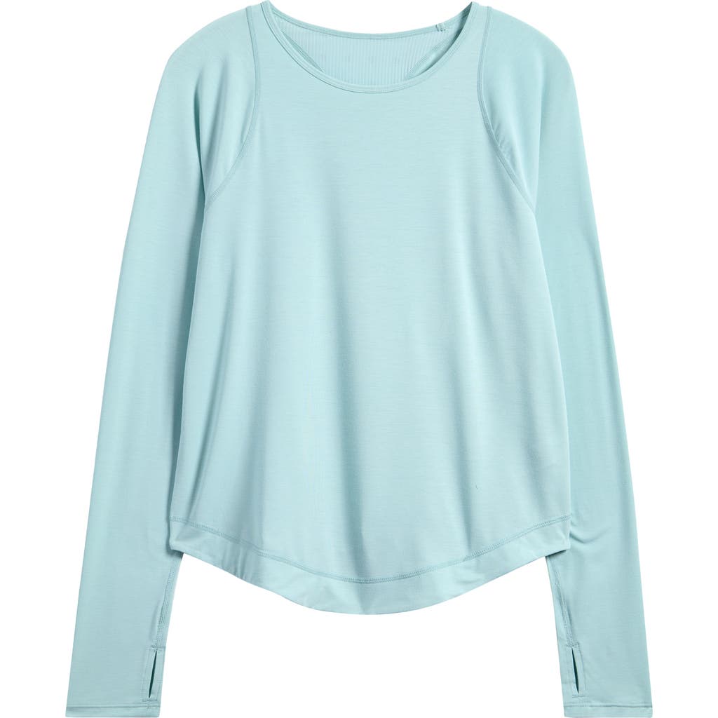 Sweaty Betty Breathe Easy Long Sleeve Running Top In Muted Teal Blue