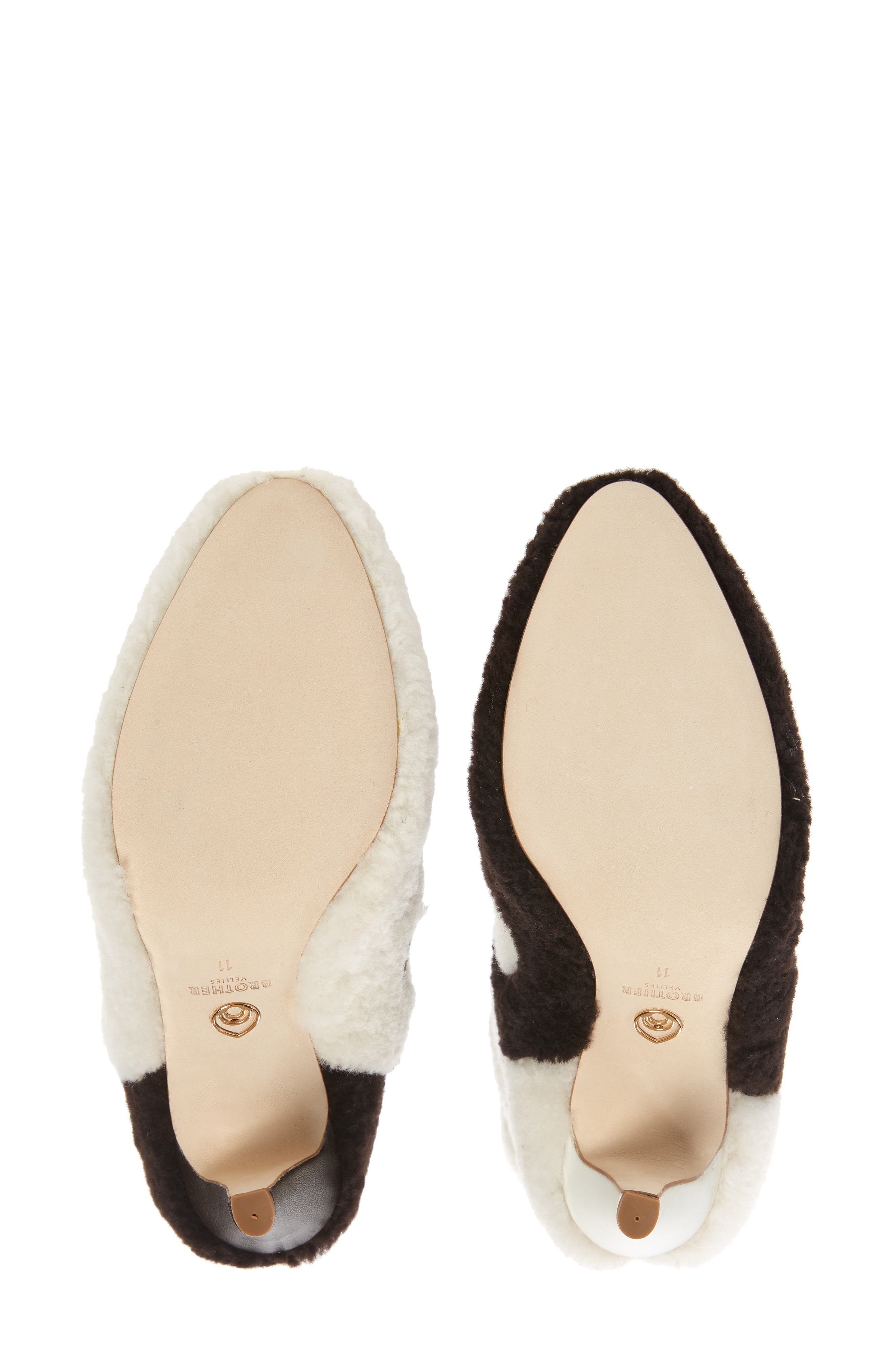 Yin Yang Genuine Shearling Boot, Alternate, color, DARK BROWN/CREAM
