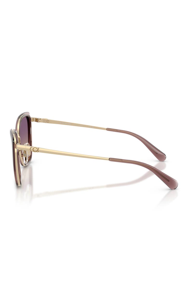 53mm Gradient Square Sunglasses, Alternate, color, GOLD / IRIS YELLOW GRADIENT