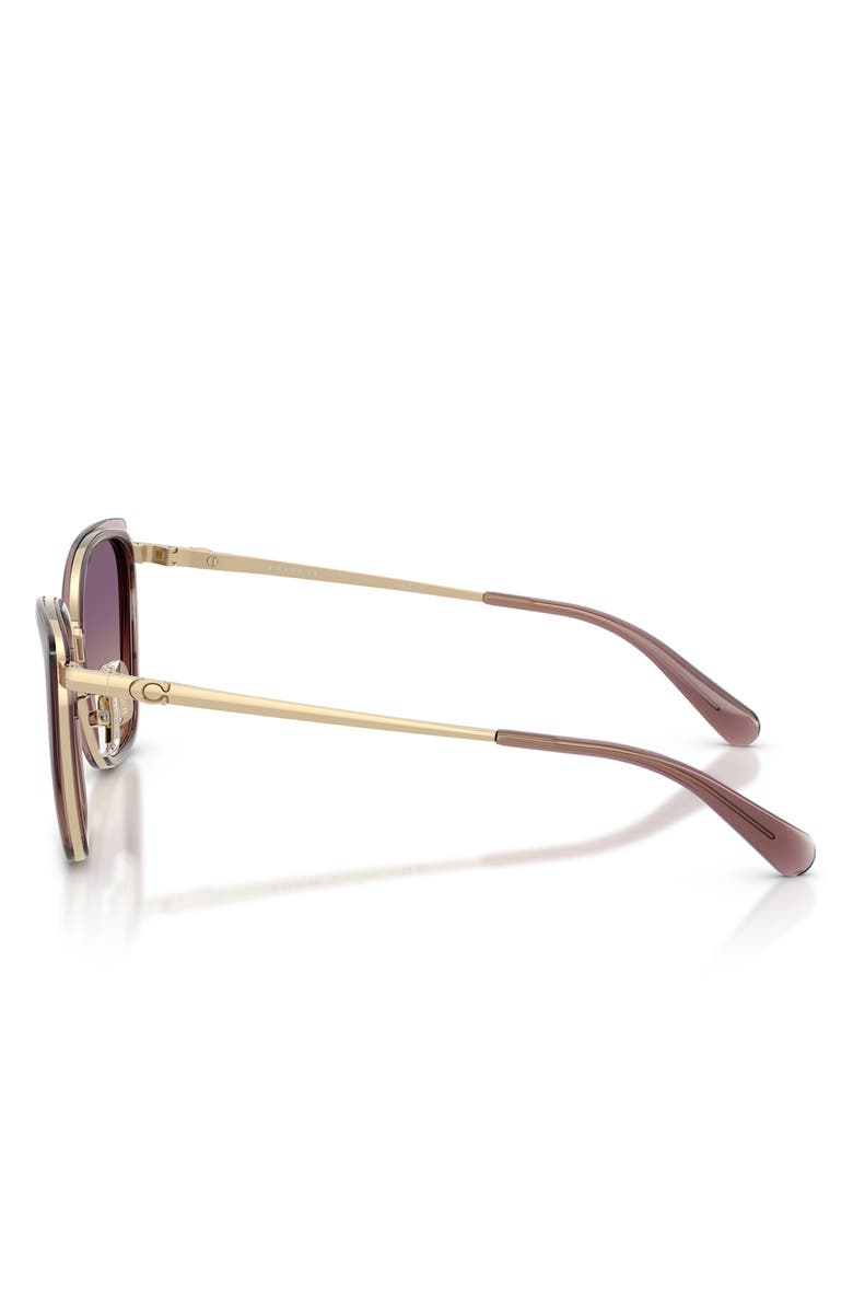 COACH 53mm Gradient Square Sunglasses, Alternate, color, Gold / Iris Yellow Gradient