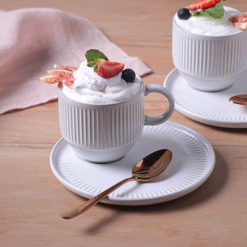Porto Brasil Tea Cup Set Of 6 In White