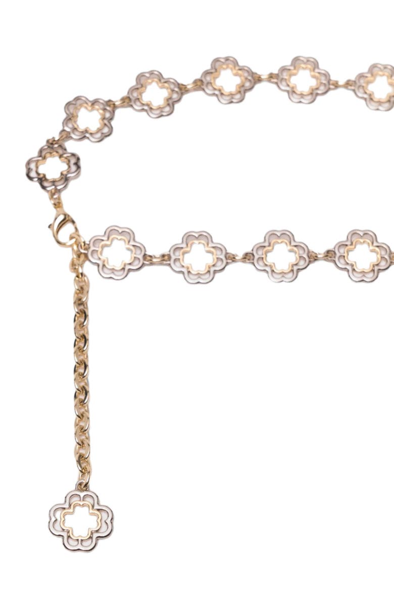 maje Two-tone Clover chain belt, Alternate, color,