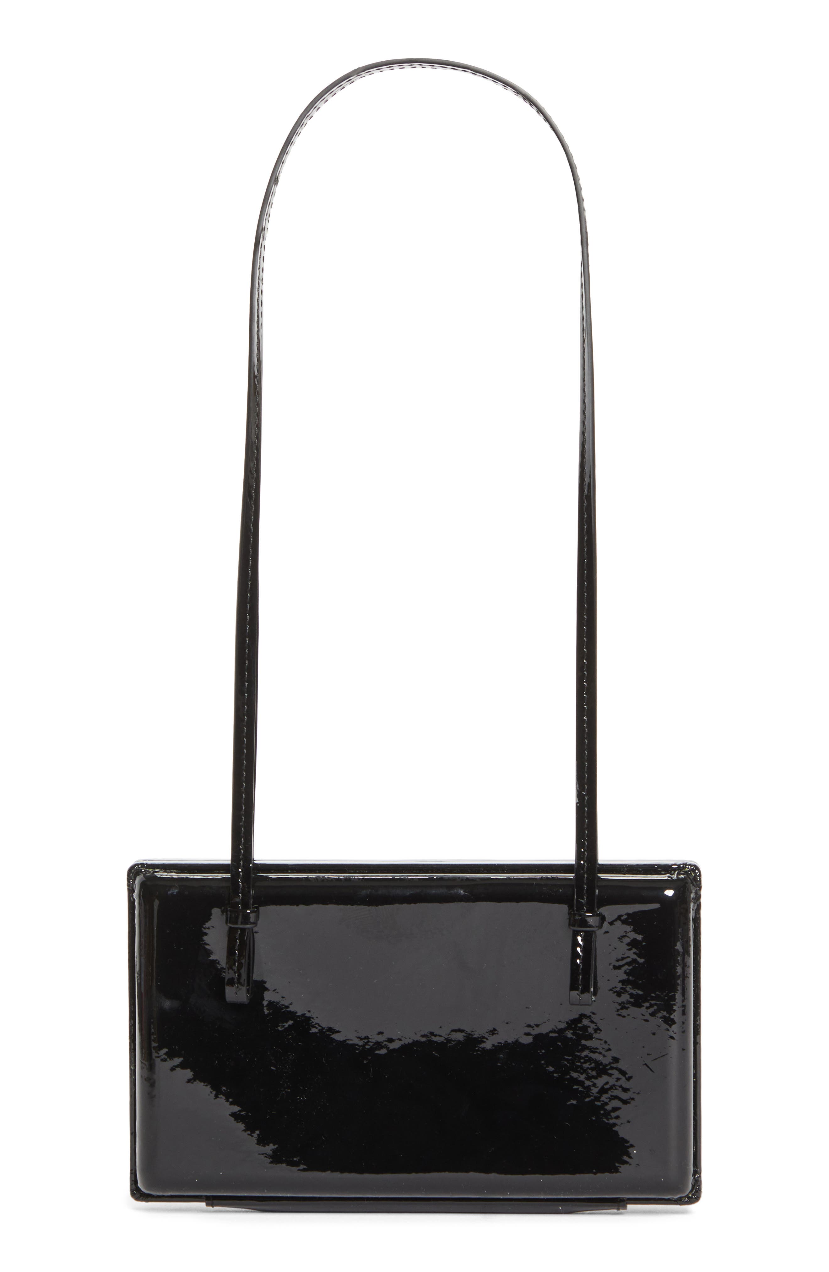 TOTEME Cocktail Patent Leather Shoulder Bag, Alternate, color, Black