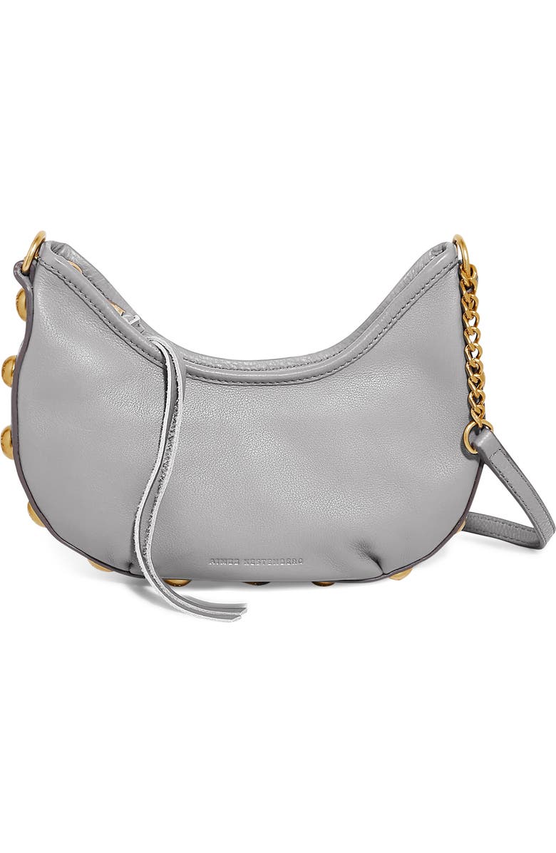 AIMEE Way Out Leather Crossbody Bag, Main, color, Cool Grey