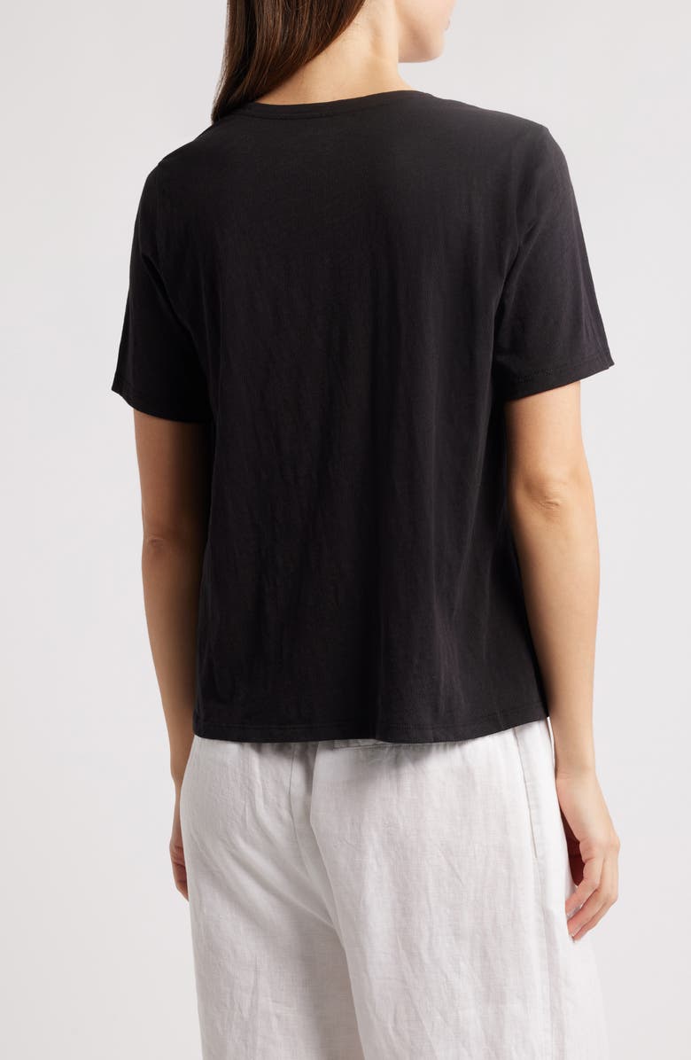 Eileen Fisher Easy Organic Cotton T-Shirt, Alternate, color, Black