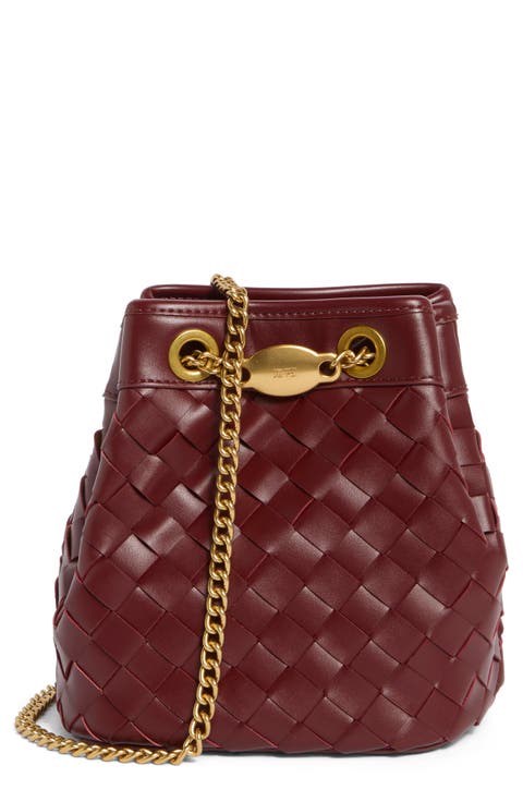 Yara Woven Faux Leather Bucket Bag