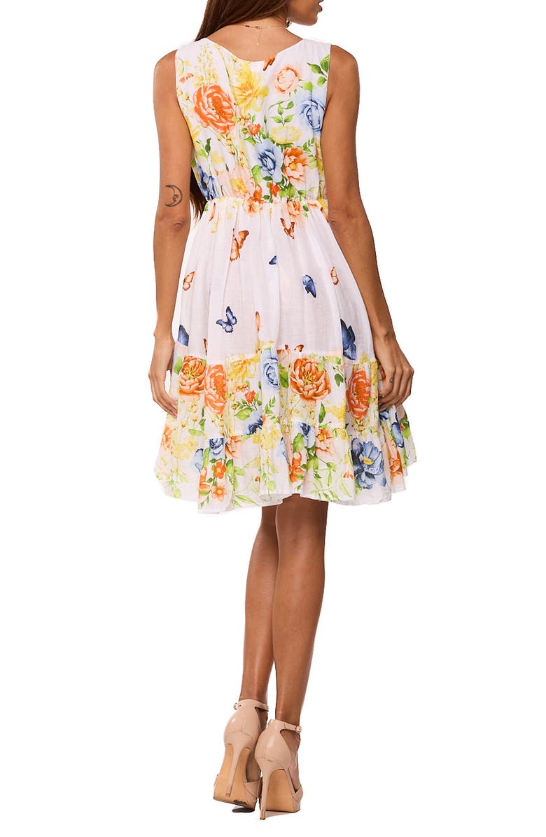 RANEES Pleat Fit & Flare Dress, Alternate, color, White