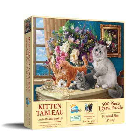 Kitten Tableau 500 piece Jigsaw Puzzle for Adults