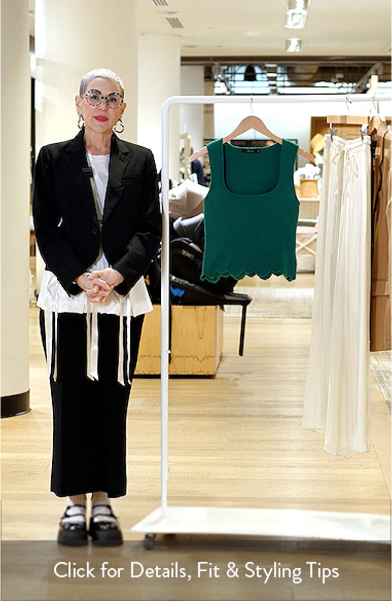 Ithaca Embroidered Scallop Hem Tank, sales video thumbnail