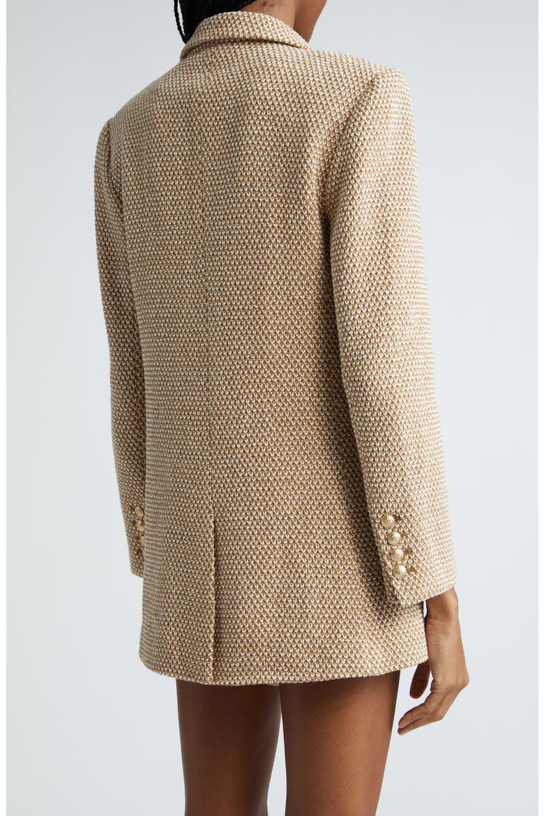 Riva Double Breasted Knit Blazer, Alternate, color, TAN/ IVORY MULTI