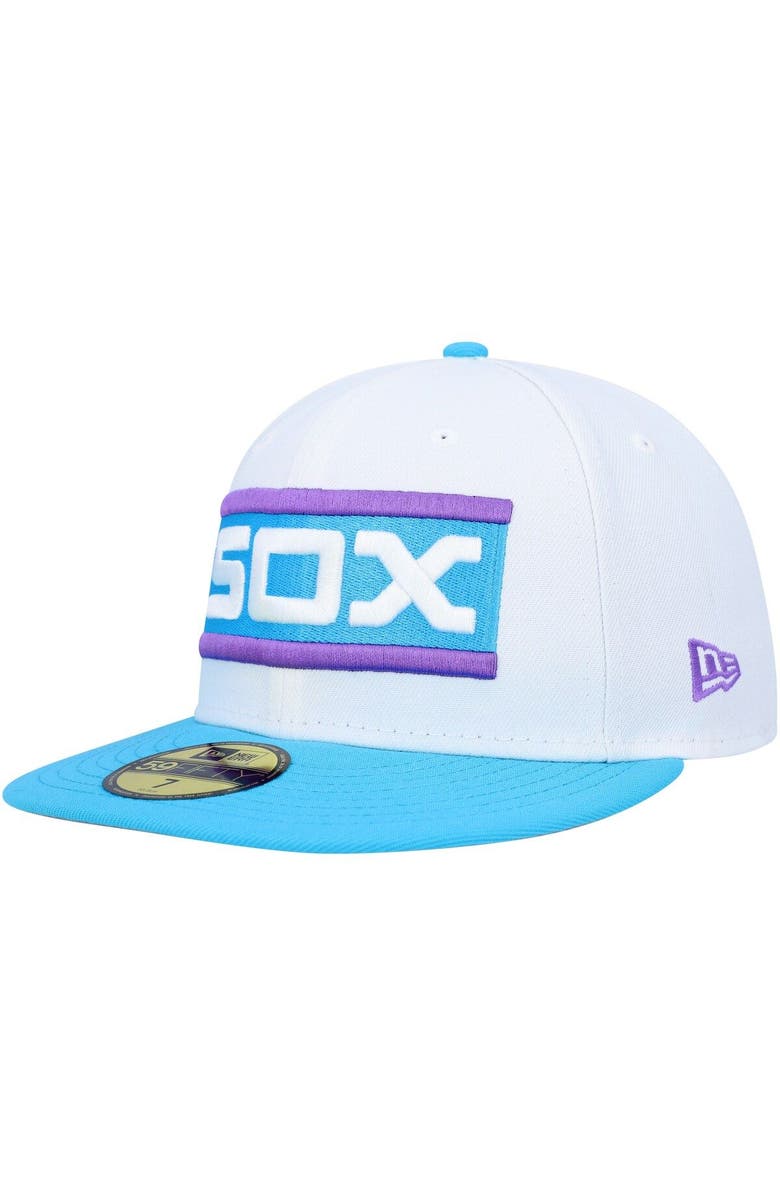 New Era Men's New Era White Chicago White Sox Comiskey Park 75th Anniversary Vice 59FIFTY Fitted Hat, Alternate, color, White