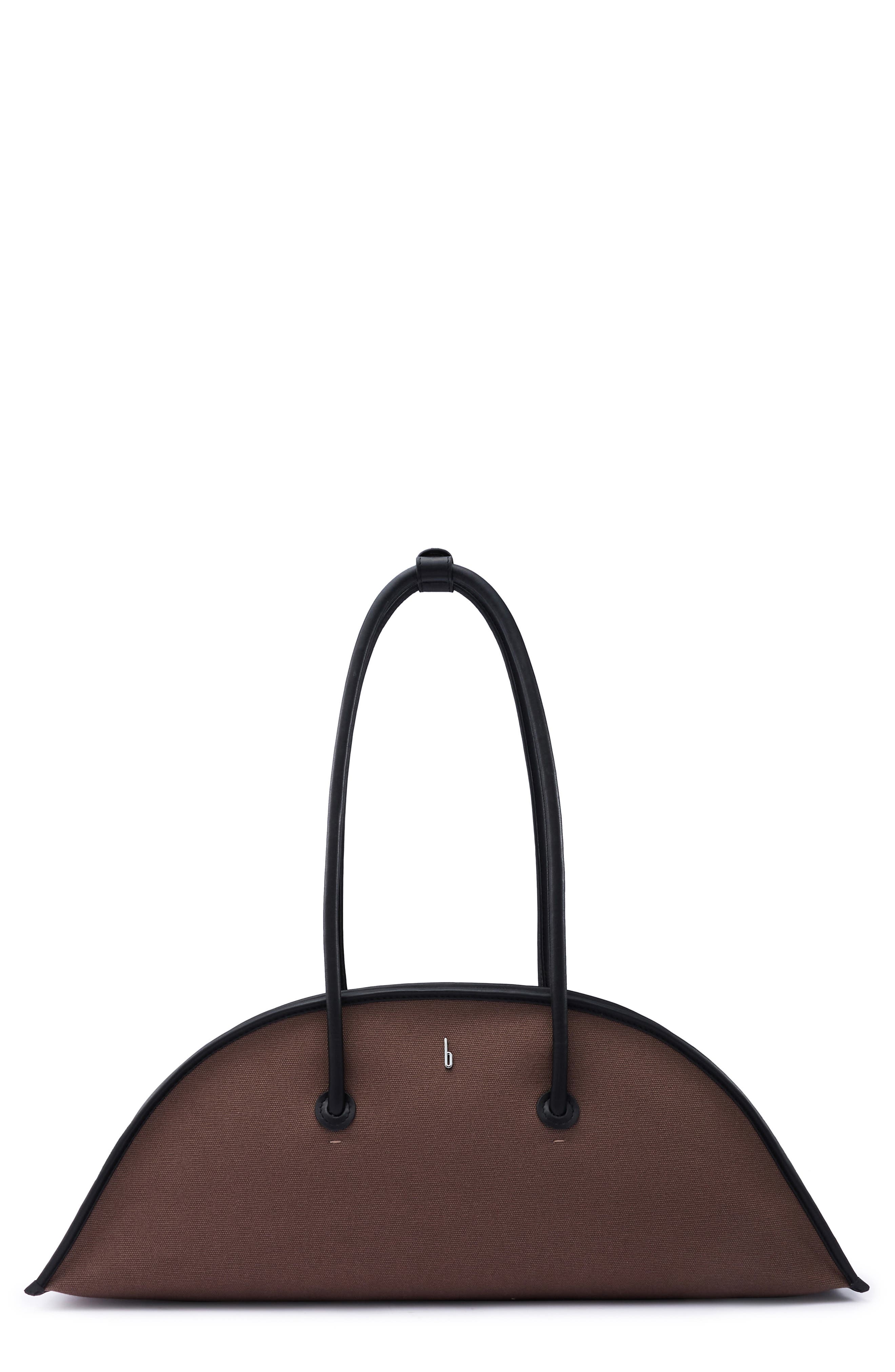 behno Laverne Canvas Bowler Bag, Main, color, Cacao/ Black